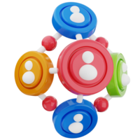 Team management, business networking 3d illustration. teamwork icon isolated. png