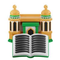 An open book with a mosque in the background png