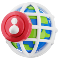 A globe with a red button on it png