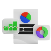 A white tablet with a pie chart and bar graph png