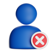 Blue user icon is getting deleted with red cross mark png