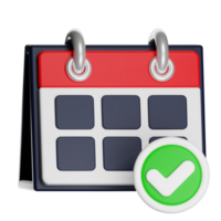 Calendar with check mark showing scheduled event completion png
