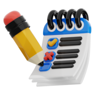 Notepad with pencil for note-taking png