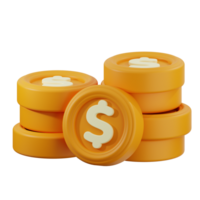 Stack of gold coins showing increasing profit with transparent background png
