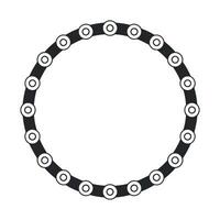 Simple black and white circular chain graphic design vector