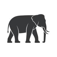 Silhouette of a Walking Elephant in a Simple Style grayscale graphic elephant walking elephant animal wildlife silhouette graphic illustration logo icon drawing vector