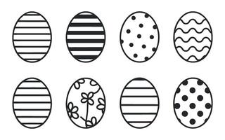 Collection of Decorative Easter Egg Designs in Black and White Six black white egg designs with various patterns easter egg easter egg design vector