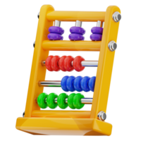 Abacus 3d illustration. basic math calculations tool icon. png