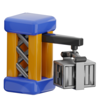Container crane 3d illustration. logistic port icon. png