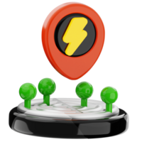 3D map marker with green trees png