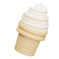 Soft serve ice cream cone 3d rendering png
