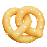 3d rendering of a soft pretzel with salt crystals png