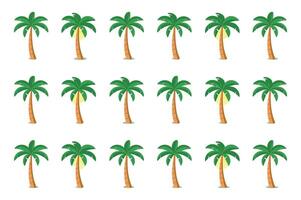Cartoon Palm Trees Pattern with Variations vector