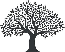 Simple Black and White Stylized Tree Graphic Design illustration stylized tree silhouette tree nature forest plant nature graphic silhouette illustration design vector