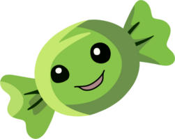 The candy features large, round black eyes with small white highlights, along with a wide, friendly smile that suggests a cheerful character. png