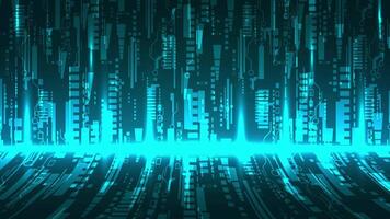 Futuristic Data Stream Abstract Lines Vibrant Blue Hue Digital Environment Technology Background video