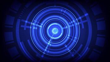 Futuristic Blue HUD Interface Circular Digital Target Elements Tech Radar Design Virtual AI Cyber Systems Sci-Fi UI video