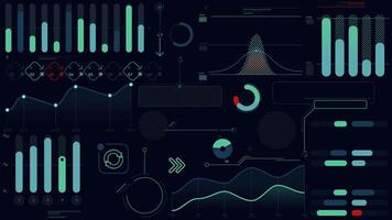 conjunto do animado gráficos e o negócio infográfico elementos video