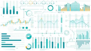 Collection of animated infographic elements and charts video
