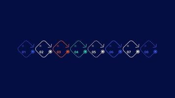 Business infographic element - animated abstract eight-step timeline video
