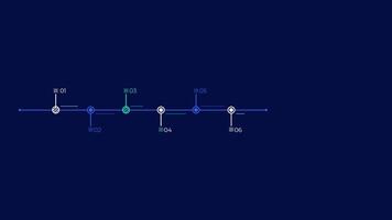 Business infographic element - animated horizontal six-step horizontal timeline video
