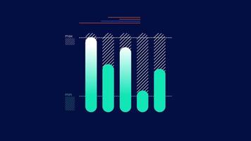 Infographic element - animated bar chart with max and min lines video