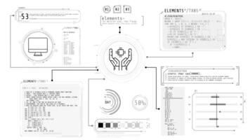 animado exibição com programação códigos e infográfico elementos video
