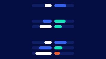 Bar chart animated elements - groups of horizontal bars of values video