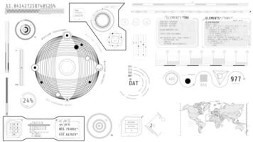 Animated high-tech interface with monitoring and navigation features video