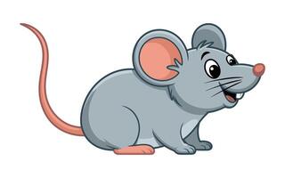 Cute Cartoon Mouse with a Happy Expression cheerful cartoon mouse large eyes and wide smile mouse cartoon cute animal rat rodent happy character vector