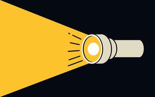 Simple Illustration of a Flashlight Beam in the Dark vector