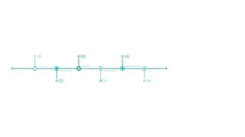 Animated element for business infographics - six-step horizontal timeline video