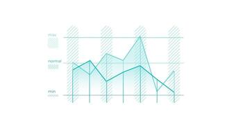 Animated element for business infographics - line graph with drop lines video
