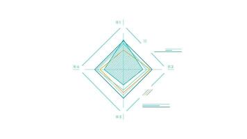 Animated element for business infographics - four-axis radar chart video