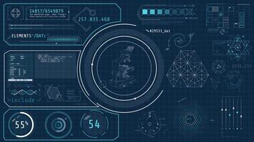 Animated screen of high-tech interface for scientific work video