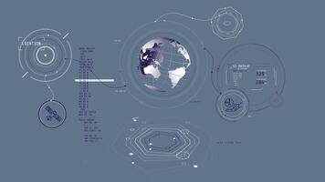 animado oi-tech interface com satélite rastreamento Operação video