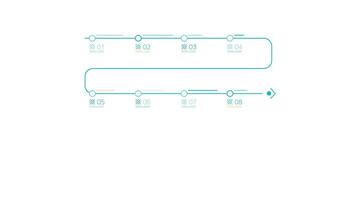 Animated element for business infographics - snake timeline diagram video