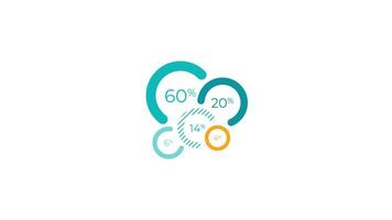 Animated element for business infographics - proportional Venn diagram video