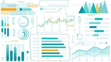 Set of animated infographic elements and charts video