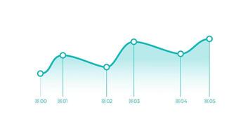 Animated element for business infographics - simple line chart with markers video
