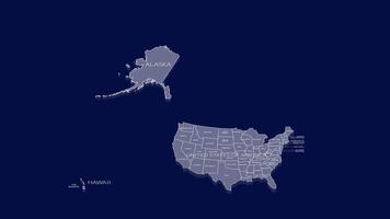 Geographic infographic element - animated map of USA video