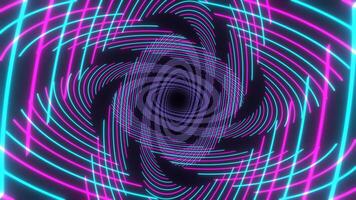 Pink and Cyan Flashing Neon Spiral Background VJ Loop in 4K video