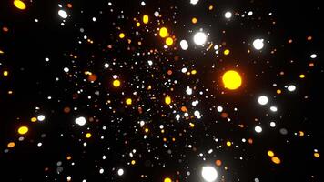 Orange and White Chaotic Particle Motion Background VJ Loop in 4K video