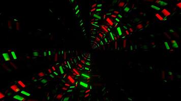 Red and Green Neon Circles Mirror Tunnel Background VJ Loop in 4K video