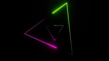 Movement Through Pink and Green Neon Triangles Background VJ Loop in 4K video