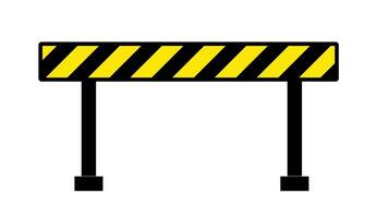 A tall black and yellow roadblock stands firmly, designed to restrict vehicle passage and enhance traffic control on highways or restricted zones video