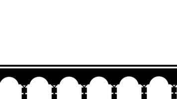 A historic multi-arch bridge in monochrome black evokes classic engineering and timeless design in a simplified silhouette style video