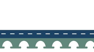 A stylized highway bridge combines solid arches and dual lanes, capturing functional design with a clean modern aesthetic video