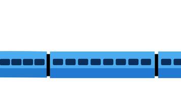 A minimalist capsule-style blue train design icon represents speed and simplicity in sleek transport visualization and iconography video