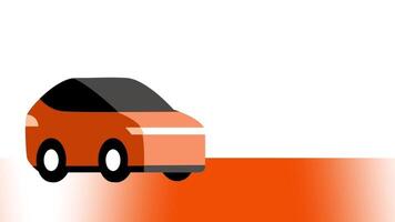 An orange car accelerates leaving a vivid speed trail behind, visually representing rapid movement, energy, and dynamic urban driving action video